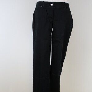 White House Black Market Tuxedo Stripe Crop Pants Size 4 Black Cotton Sateen WHB